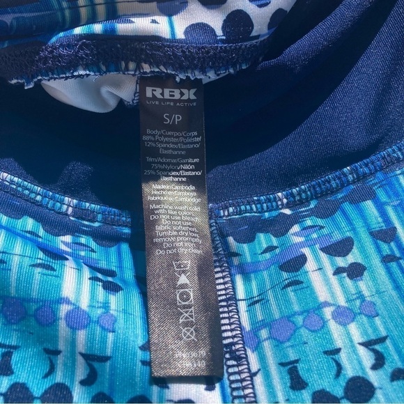 RBX blue patterned 3/4 length athletic pants, size SP - Picture 6 of 11